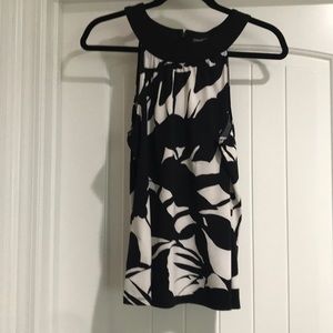 Tahari blk/wh halter top